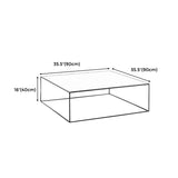 White/Black Metal Frame Coffee Table Modern Square Assembled Table