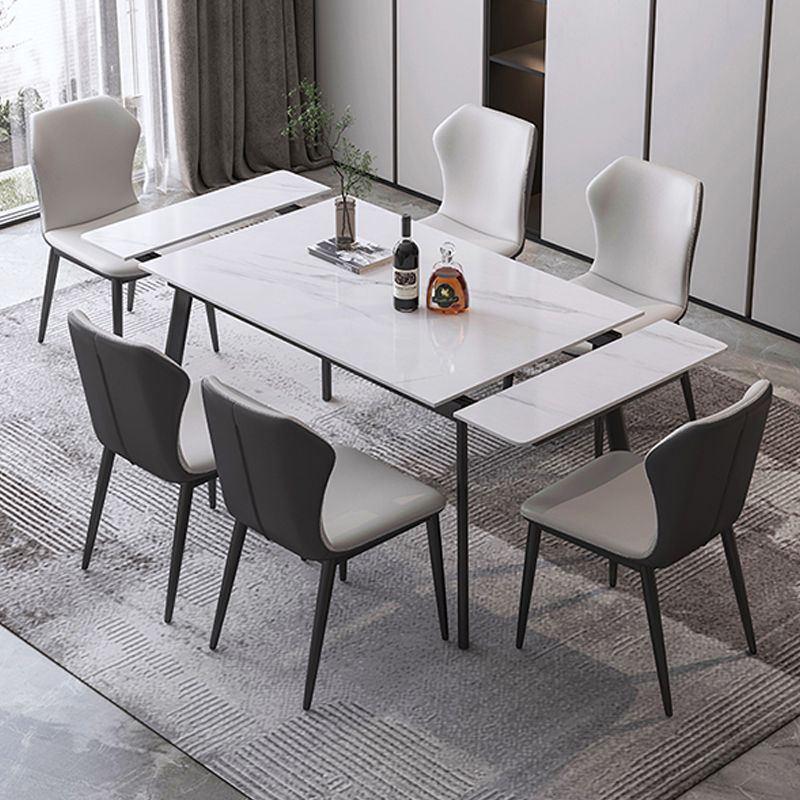 Moderne eettafel Uitschuifbare rechthoekige eettafel voor eetkamer