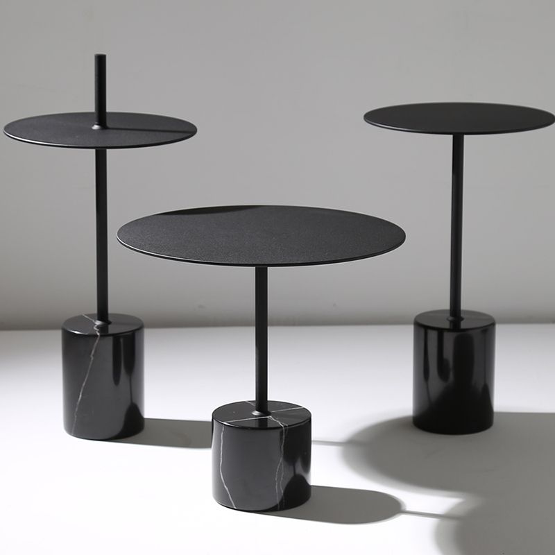 Marble Pedestal End Table Metal Black/ Gold Round Side End Table Clearhalo 'Coffee & Accent Tables' 'End & Side Tables' 'end_side_table' 'end_side_tables' 'furn' 'furn_end_side_tables' 'Furniture' 'furniture_end_side_table' 'Living Room Furniture' 1200x1200_75735fe6-43f4-4791-ab7a-ba7ba5af78e9