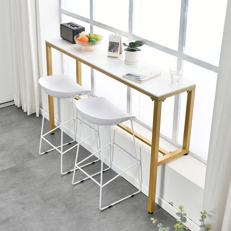 Industrial Marble Bar Table with Rectangle Table Top Trestle Table - 42" H Clearhalo 'Bar Furniture' 'Bar Tables' 'bar_tables' 'furn' 'furn_bar_tables' 'Furniture' 'furniture_bar_tables' 'Kitchen & Dining Furniture' 1200x1200_75746c44-72ee-499d-a12c-72756218894d
