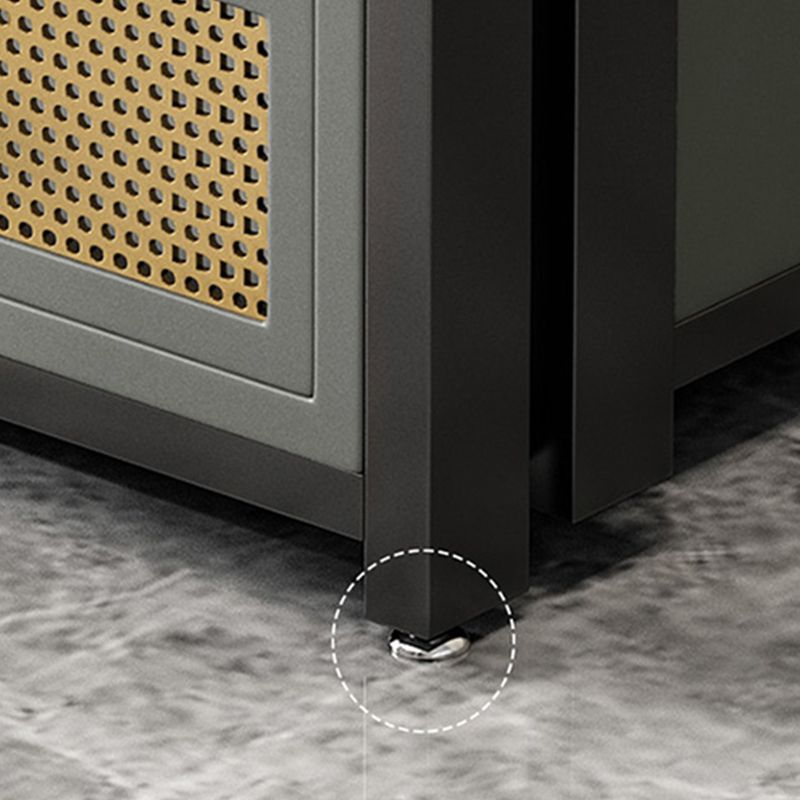 Frame Glam Style Side Table 21.6" Tall Stone Top Side Table with Storage Clearhalo 'Coffee & Accent Tables' 'End & Side Tables' 'end_side_tables' 'furn' 'furn_end_side_tables' 'Furniture' 'Living Room Furniture' 1200x1200_7574b909-aa19-456a-8db2-9d86a1c92fec