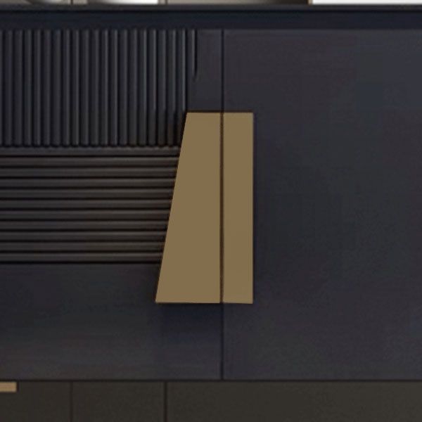 Scheda laterale in legno in stile glam con armadi e cassetti