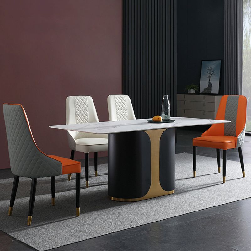 Glam Style Sintered Stone Dining Set 1/2/3/5/7 Pieces Dining Set for Dining Areas Clearhalo 'Dining Room Sets' 'Dining Tables & Seating' 'dining_room_set' 'furn' 'furn_dining_room_set' 'Furniture' 'furniture_dining_room_set' 'Kitchen & Dining Furniture' 1200x1200_75761f09-1bf5-4dd7-ae32-e71aac2feec0