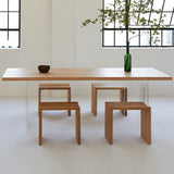 Simple Home Wood Dining Table Rectangle Shape Dining Table with Double Plastic Base Clearhalo ' dining_table' 'Dining Tables & Seating' 'Dining Tables' 'furn' 'furn_dining_table' 'Furniture' 'furniture_dining_table' 'Kitchen & Dining Furniture' 'kitchen&dining_furn' 'kitchen' 'kitchen_dining_table' 1200x1200_75765721-798b-4627-a57a-d1522b3cd942