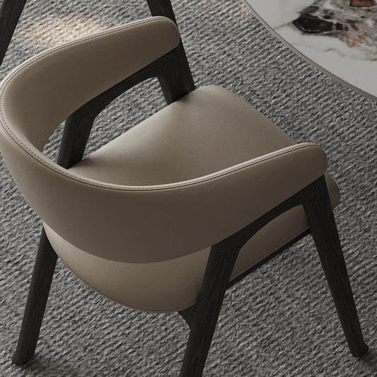 Silla de acento de comedor para el brazo trasero abierto y de madera maciza