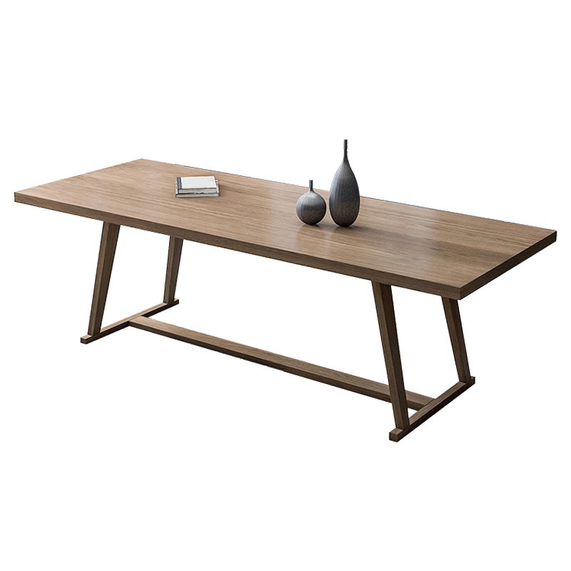 Solid Wood Industrial Rectangular Dining Table Solid Wood Top Table with Trestle Clearhalo ' dining_table' 'Dining Tables & Seating' 'Dining Tables' 'furn' 'furn_dining_table' 'Furniture' 'furniture_dining_table' 'Kitchen & Dining Furniture' 'kitchen&dining_furn' 'kitchen' 'kitchen_dining_table' 1200x1200_757926ae-032a-40cd-855b-09724354d18c