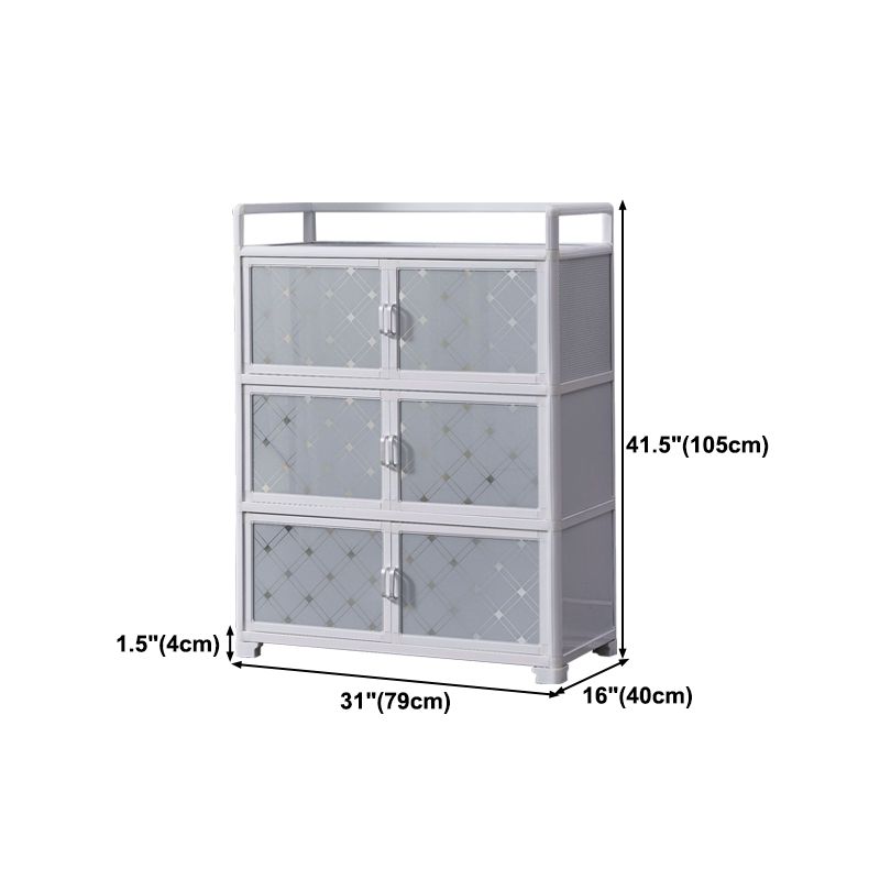 White Metal Contemporary Sideboard Cabinet Dining Room Sideboard Clearhalo 'buffet_sideboard' 'Buffets & Sideboards' 'furn' 'furn_buffet_sideboard' 'Furniture' 'furniture_buffet_sideboard' 'Kitchen & Dining Furniture' 1200x1200_757a45f7-42cf-49e0-ba3d-1e30728eb739