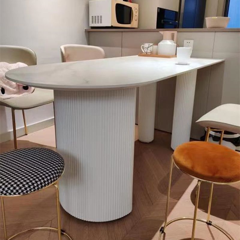 Free Form Sintered Stone White Dining Table Modern Double Pedestal Table for Dining Room Clearhalo ' dining_table' 'Dining Tables & Seating' 'Dining Tables' 'furn' 'furn_dining_table' 'Furniture' 'furniture_dining_table' 'Kitchen & Dining Furniture' 'kitchen&dining_furn' 'kitchen' 'kitchen_dining_table' 1200x1200_757b7402-3133-4b0e-9a6b-5e7777719f20