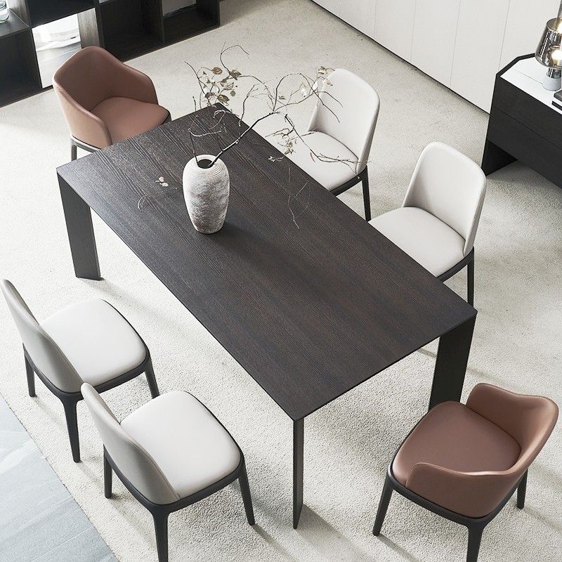 Rectangle Pine Solid Wood Table in Dark Brown Modern Dining Table with 4 Legs for Restaurant Clearhalo ' dining_table' 'Dining Tables & Seating' 'Dining Tables' 'furn' 'furn_dining_table' 'Furniture' 'furniture_dining_table' 'Kitchen & Dining Furniture' 'kitchen&dining_furn' 'kitchen' 'kitchen_dining_table' 1200x1200_757c981c-5d1c-4e41-979e-566db239ebb5