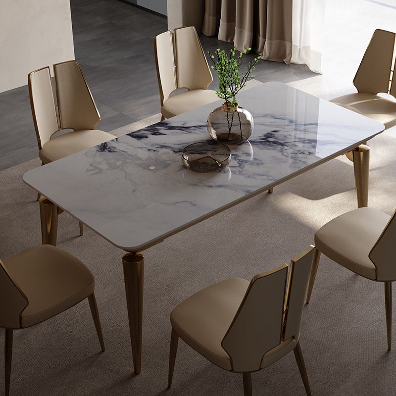 Designer Style Sintered Stone Dining Set Rectangle 1/4/7 Pieces Dining Table with Chairs Clearhalo 'Dining Room Sets' 'Dining Tables & Seating' 'dining_room_set' 'furn' 'furn_dining_room_set' 'Furniture' 'furniture_dining_room_set' 'Kitchen & Dining Furniture' 1200x1200_757cac33-60ca-472c-ae9a-069549e2d519