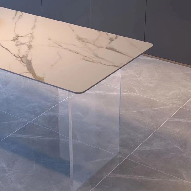 Moderne 1/7 stukken Dinerset Stone Rechthoek eettafel voor keuken