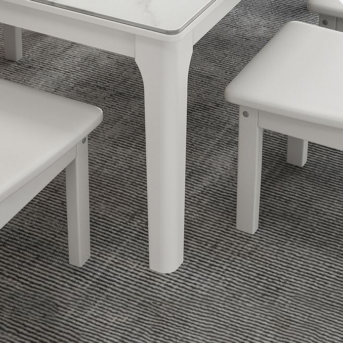 Rectangle Mid-Century Dining Table White Sintered Stone Fixed Table Clearhalo ' dining_table' 'Dining Tables & Seating' 'Dining Tables' 'furn' 'furn_dining_table' 'Furniture' 'furniture_dining_table' 'Kitchen & Dining Furniture' 'kitchen&dining_furn' 'kitchen' 'kitchen_dining_table' 1200x1200_757ece66-b5c8-4a13-9a7e-f6dc20da16ca