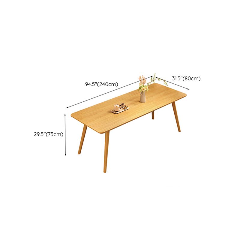 Natural Solid Wood Dining Table Rectangle Dining Table for Dining Room