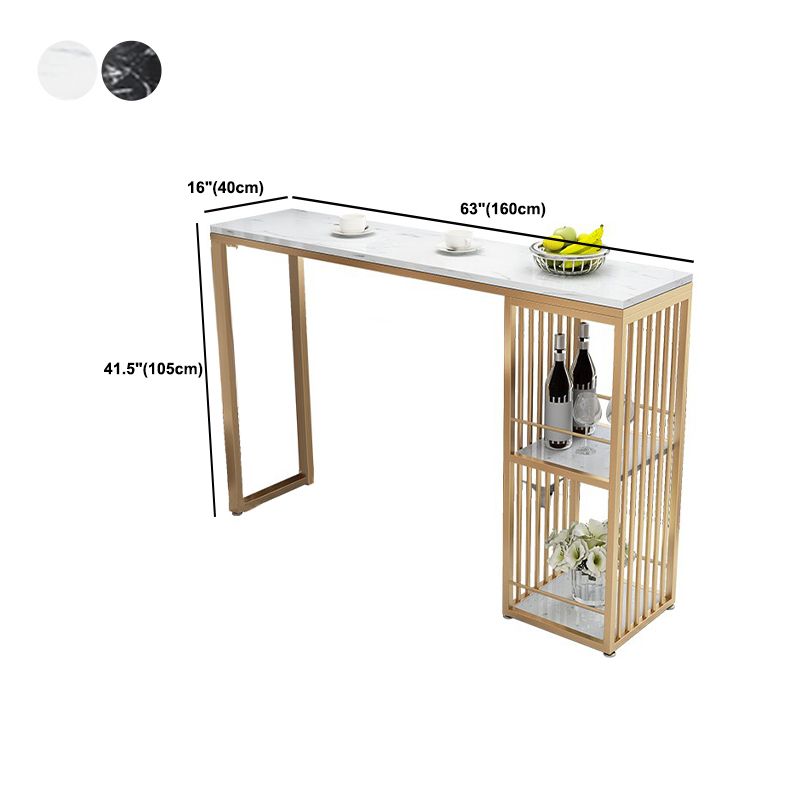 Contemporary Living Room Counter Height Table Storage Marble Bar Height Cocktail Table Clearhalo 'Bar Furniture' 'Bar Tables' 'bar_tables' 'furn' 'furn_bar_tables' 'Furniture' 'furniture_bar_tables' 'Kitchen & Dining Furniture' 1200x1200_757f6143-7801-4584-9af5-42c75cde2a54