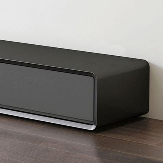 Console TV in legno nero, supporto TV scandinavo con cassetti