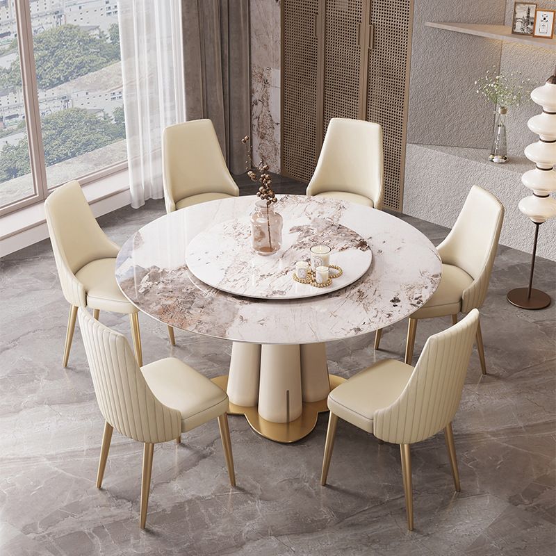 Glam 1/3/4/5/7 Pieces Dining Sets Round Dining Room Table Set Clearhalo 'Dining Room Sets' 'Dining Tables & Seating' 'dining_room_set' 'furn' 'furn_dining_room_set' 'Furniture' 'furniture_dining_room_set' 'Kitchen & Dining Furniture' 1200x1200_758040e1-e9f2-444c-82f3-382d36e4be89