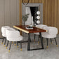 Modern Style Dining Table Solid Wood Rectangle Table with Black Base Clearhalo 'Dining Tables & Seating' 'Dining Tables' 'dining_table' 'furn' 'furn_dining_table' 'Furniture' 'Kitchen & Dining Furniture' 1200x1200_7580d05c-8418-4484-a0ea-813ccaaff6a9