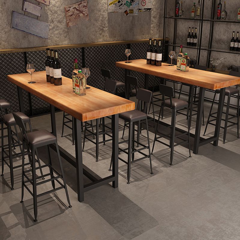 Tavolo da pranzo in legno bar rettangolo industriale tavolo da bar con cavalletto per caffè