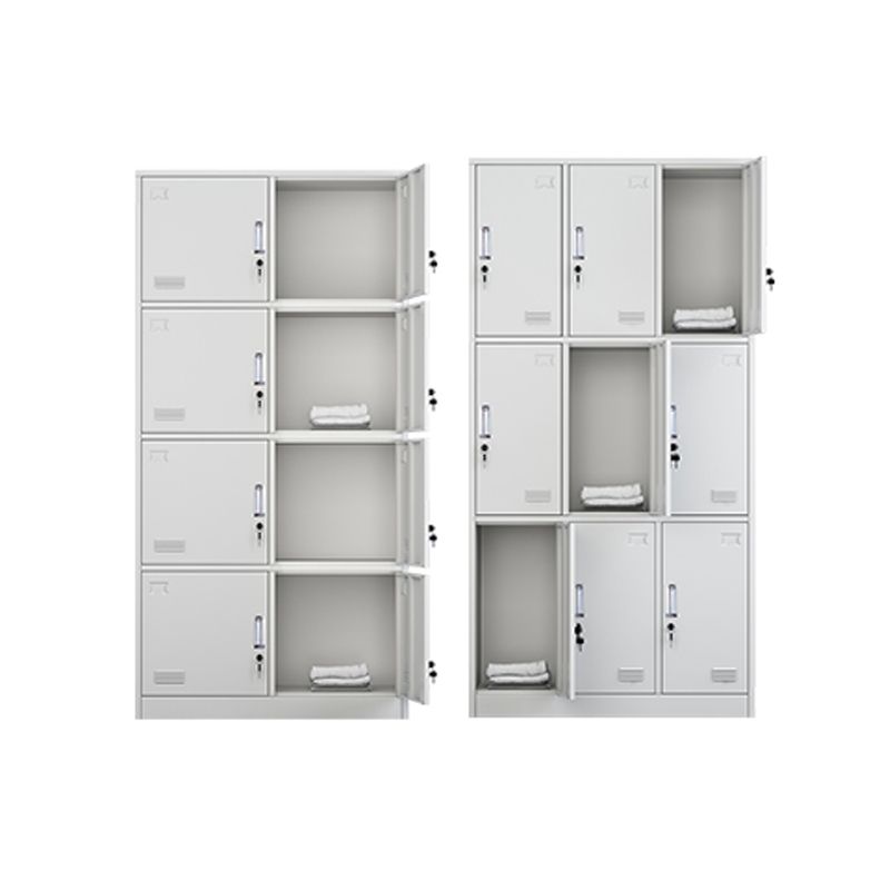 Armadio del guardaroba in acciaio grigio armadio a card a cerniera contemporanea