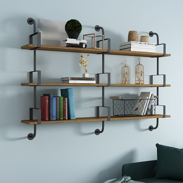 9.87"W Bookshelf Contemporary Style Wall Mounted Bookcase for Home Study Room