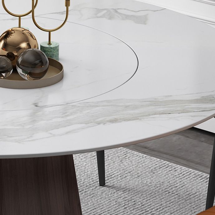 Table de pierre blanche de style moderne table à manger ronde pour la cuisine