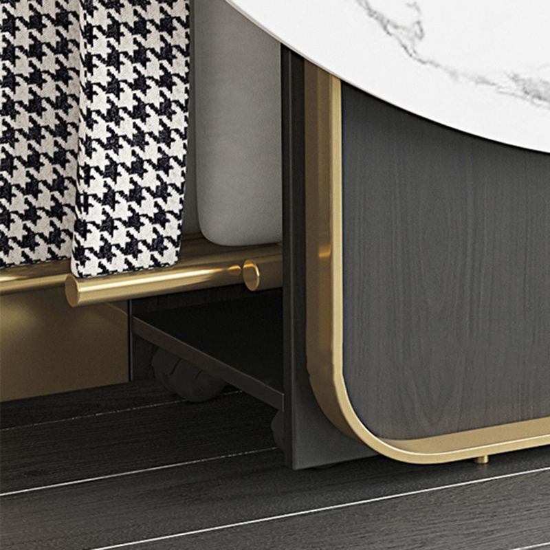 Modern Dining Set 1/3/7 Pcs Sintered Stone Top Dining Table with Folding Chairs