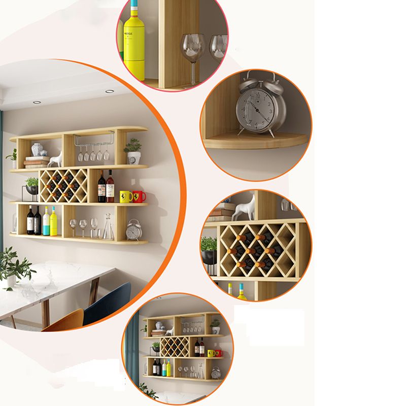 Wood Wall Mounted Modern Wine Rack Wine Stemware Holder for Home Clearhalo 'furn' 'furn_wine_racks' 'Furniture' 'Kitchen & Dining Furniture' 'Wine Racks' 'wine_racks' 1200x1200_75836cf2-9df5-4447-a810-c3d9441a92c9
