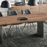 Rectangle Glam Dining Table Solid Wood Brown Fixed Table with Double Pedestal Base Clearhalo ' dining_table' 'Dining Tables & Seating' 'Dining Tables' 'Furniture' 'furniture_dining_table' 'Kitchen & Dining Furniture' 'kitchen&dining_furn' 'kitchen' 'kitchen_dining_table' 1200x1200_75864d79-abd9-48eb-8e22-588e9ddcf025