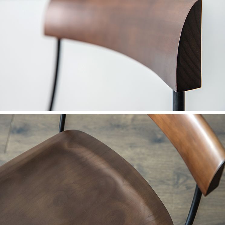 Modern Backrest Armless Wood Chair with Metal Legs for Dining Room Clearhalo 'Dining Chairs' 'Dining Tables & Seating' 'dining_chair' 'furn' 'furn_dining_chair' 'Furniture' 'Kitchen & Dining Furniture' 1200x1200_7587609f-b1fe-4a94-9fb0-b6ca072fff65