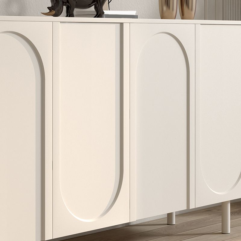 Table du buffet de porte de crédinza en bois blanc avec étagères réglables