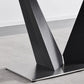 Contemporary Pedestal Dinner Table Stone Dining Table Rectangle for Home Clearhalo ' dining_table' 'Dining Tables & Seating' 'Dining Tables' 'furn' 'furn_dining_table' 'Furniture' 'furniture_dining_table' 'Kitchen & Dining Furniture' 'kitchen&dining_furn' 'kitchen' 'kitchen_dining_table' 1200x1200_7587b277-19ec-4a1c-9992-5df9044e0440