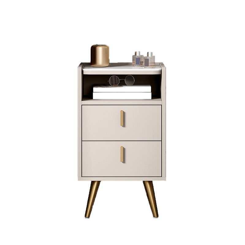 Stone Top Nightstand Modern Open Stoarge Drawer Legs Included Bed Nightstand