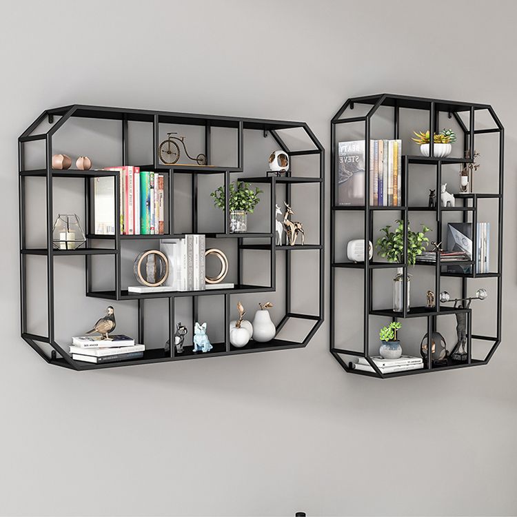 Industrial Iron Bookshelf Wall Mounted Bookshelf for Office and Family Living Room Clearhalo 'Bookcases' 'furn' 'furn_bookcases' 'Furniture' 'furniture_bookcases' 'Office Furniture' 1200x1200_7588e742-8b06-4cf4-b06e-4386dc52c1ef