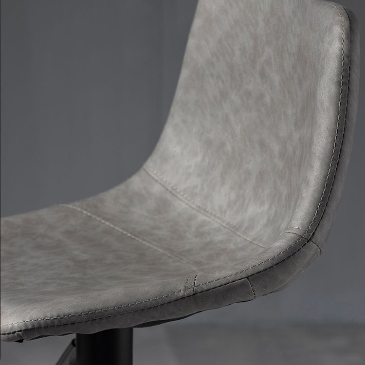 Scandinavische metalen barkrukkenleer Leer Low Back Teller Stool