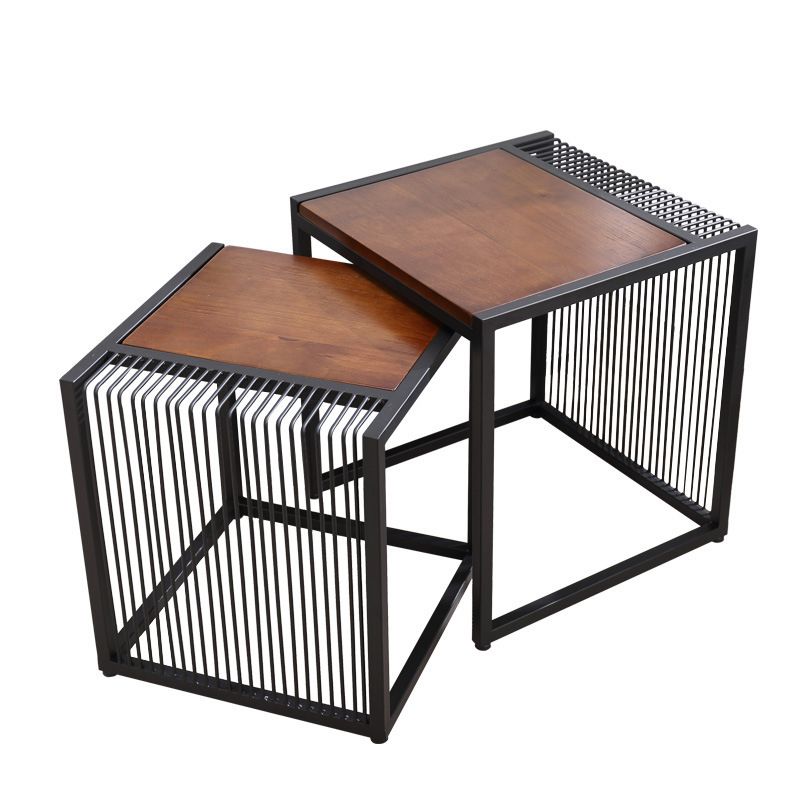 Frame 2 Nesting Coffee Table Iron & Solid Wood Cocktail Table Set Clearhalo 'Coffee & Accent Tables' 'Coffee Tables' 'coffee_tables' 'furn' 'furn_coffee_tables' 'Furniture' 'Living Room Furniture' 1200x1200_7589dee6-1cf5-4f1b-bd3b-7faf9cb8dd93