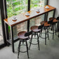 Iron and Wood Rectangular Table Modern Style Milk Tea Shop Cafe Bar Table Clearhalo 'Bar Furniture' 'Bar Tables' 'bar_tables' 'furn' 'furn_bar_tables' 'Furniture' 'Kitchen & Dining Furniture' 1200x1200_758a34c8-9a20-4938-8b4b-32a90851ab55