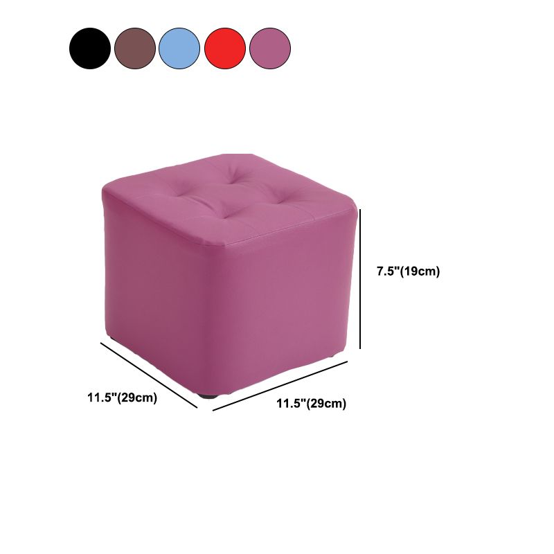 Mid-Century Modern Pouf Ottoman PU Leather Upholstered Tufted Solid Color Square Ottoman Clearhalo 'furn' 'furn_ottomans_poufs' 'Furniture' 'Living Room Furniture' 'Ottomans & Poufs' 'ottomans_poufs' 1200x1200_758ab26e-9330-471d-be60-e535113dc913