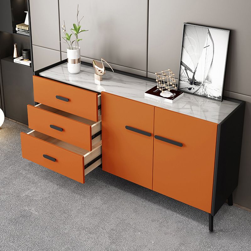 Credenza moderna di Pine Wood Credenza a 3 cassetti con controsoffitto per soggiorno per soggiorno