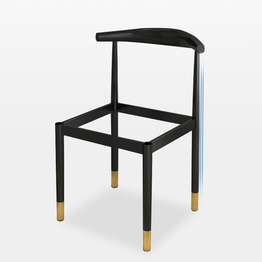 Contemporary Metal Side Chair Restaurant Armless Cow Horn Open Back Dining Side Chair Clearhalo ' kitchen&dining_furn' 'Dining Chairs' 'Dining Tables & Seating' 'dining_chair' 'furn' 'furn_dining_chair' 'Furniture' 'furniture_dining_chair' 'Kitchen & Dining Furniture' 'kitchen' 1200x1200_758cf272-3e64-4905-9be3-a0f54c591819