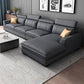 Square Arm Dark Gray Cushion Back Storage Faux Leather L-Shape Sofa Clearhalo 'furn' 'furn_sectionals' 'Furniture' 'furniture_sectionals' 'Living Room Furniture' 'Sectionals' 1200x1200_758d8fbd-9dfb-4bb0-804f-985281dd8bd5