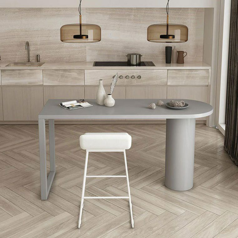 Specialty Wood Top Bar Table Matte Finish Contemporary Pub Table