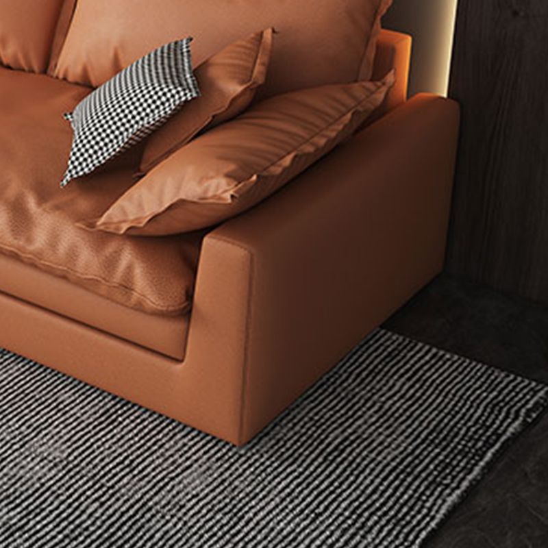 29.53 "H faux lederen vierkante arm moderne bank met kussens voor woonkamer