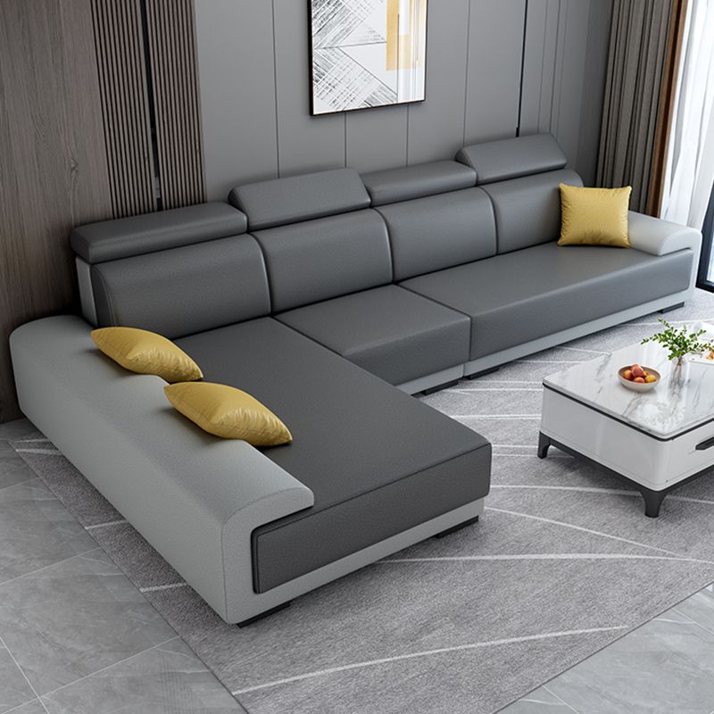 Contemporary High Back Sectionals 39.37" 4-Seater Fabric Square Arm Sofa Clearhalo 'furn' 'furn_sectionals' 'Furniture' 'furniture_sectionals' 'kitchen' 'kitchen_sectionals' 'Living Room Furniture' 'Sectionals' 1200x1200_759027cb-8238-4d49-b209-d984d7eab3e8