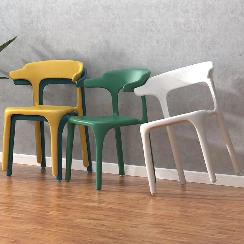 Nordic Armrest Stackable Chair with Acrylic Legs for Dining Room