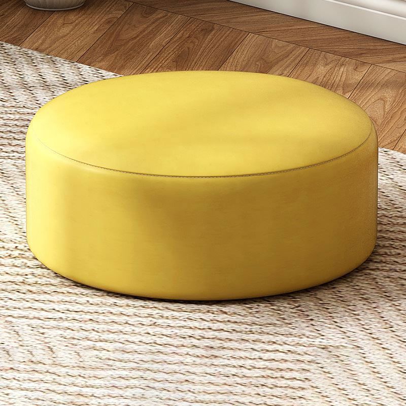 Tessuto pouf a colore solido rotondo resistente al graffio contemporaneo pouf pouf