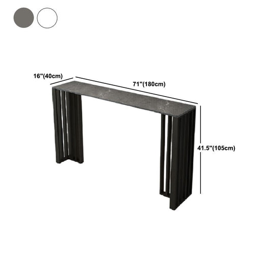 Rechthoek stenen balk tafel eigentijdse staaftafel met dubbele voetstukbasis