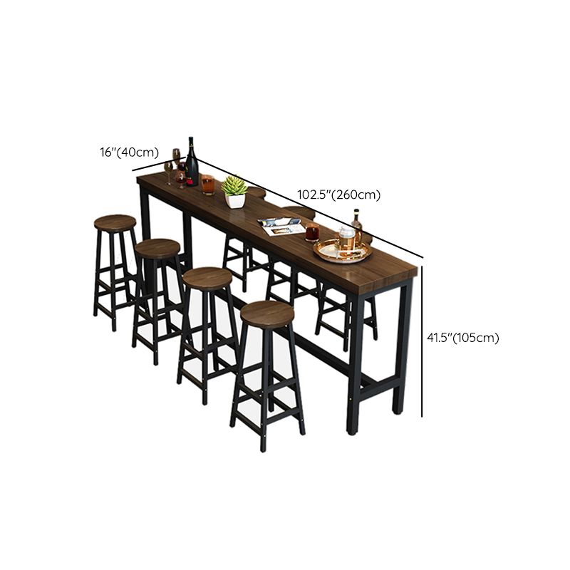 Modern Solid Wood Bar Dining Table Rectangle Bar Table in Brown Clearhalo 'Bar Furniture' 'Bar Tables' 'bar_tables' 'furn' 'furn_bar_tables' 'Furniture' 'Kitchen & Dining Furniture' 1200x1200_7593b17b-deb1-41d4-aef2-2195ba065bdc