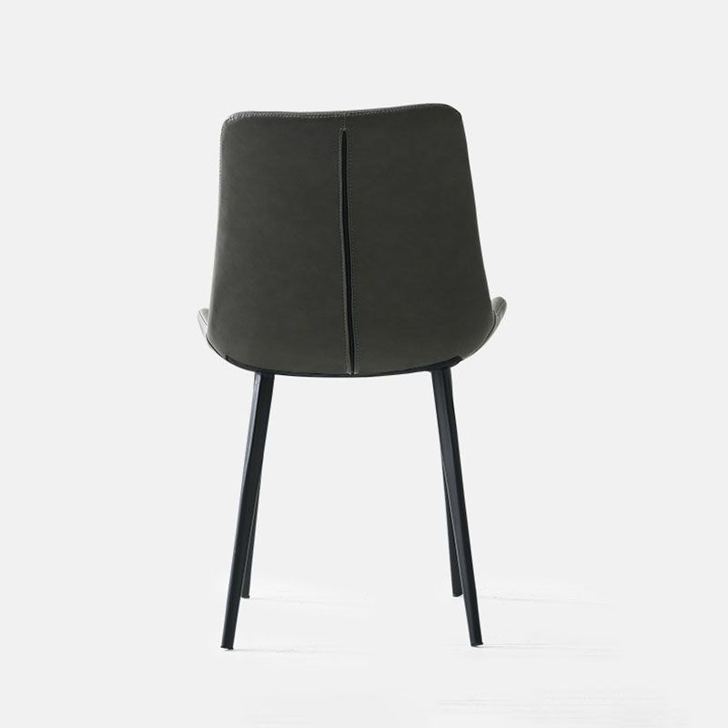 キッチンフェイクレザーダイニングチェア用の工業スタイルのソリッドバックチェア