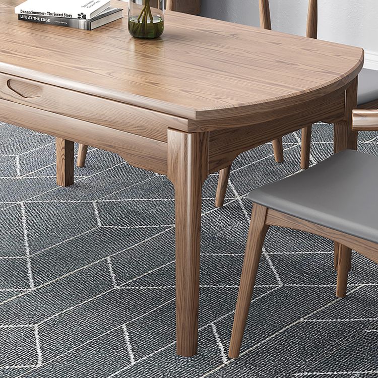Modern Brown Dining Table Round Solid Wood Dining Table with 4 Legs for Home Clearhalo ' dining_table' 'Dining Tables & Seating' 'Dining Tables' 'furn' 'furn_dining_table' 'Furniture' 'furniture_dining_table' 'Kitchen & Dining Furniture' 'kitchen&dining_furn' 'kitchen' 'kitchen_dining_table' 1200x1200_759530a7-d370-4227-af23-ca9c418f7cea