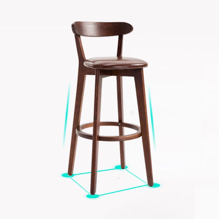 Scandinavian Matte Finish Solid Wood Bar Stool Dessert Shop Footrest Stool Clearhalo 'Bar Furniture' 'Bar Stools' 'bar_stools' 'furn' 'furn_bar_stools' 'Furniture' 'furniture_bar_stools' 'Kitchen & Dining Furniture' 1200x1200_759537d9-6e3e-4aa9-86c3-d552c46e8452